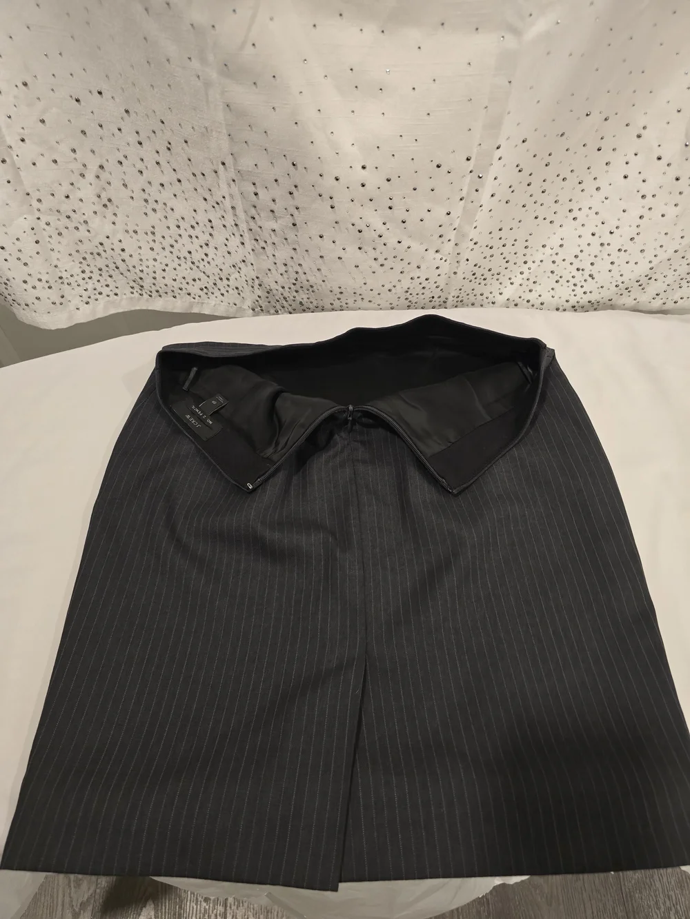 J. Crew Classic #2 Charcoal  Pinstripe Pencil Skirt Sz 0